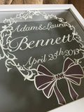 Custom Wedding/Anniversary Papercut Wreath