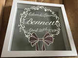 Custom Wedding/Anniversary Papercut Wreath